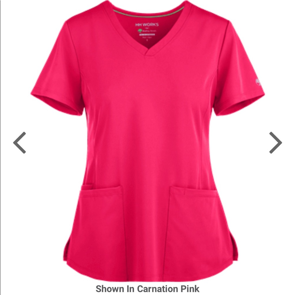 Hot pink HH Works by healing hands Monica vneck top